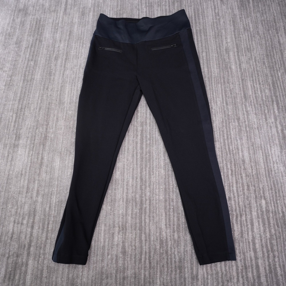 Cabi Tuxedo Legging Women M Black Excellent Side Stripe Zipper Pockets 4323